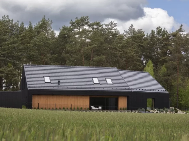 Degmeda - Elewacje Shou Sugi Ban - Modrzew syberyjski, Świerk skandynawski - Kaszuby