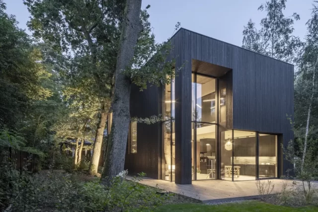 Elewacje Shou Sugi Ban - Degmeda - Świerk skandynawski - Nowoczesna Czarna Kostka Elewacje Shou Sugi Ban - Degmeda - Świerk skandynawski - Nowoczesna Czarna Kostka