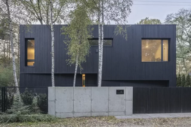 Elewacje Shou Sugi Ban - Degmeda - Świerk skandynawski - Nowoczesna Czarna Kostka Elewacje Shou Sugi Ban - Degmeda - Świerk skandynawski - Nowoczesna Czarna Kostka